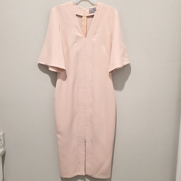 ASOS flutter sleeve 👗dress,  front slit. Size 0 - Picture 3 of 11